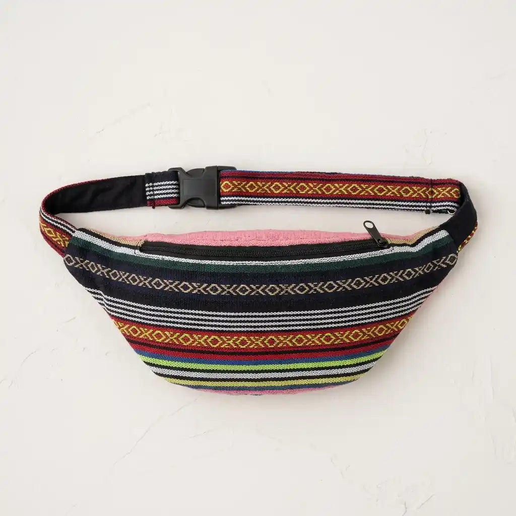 Unisex Himalayan Pink Multi-Pocket Waist Bag