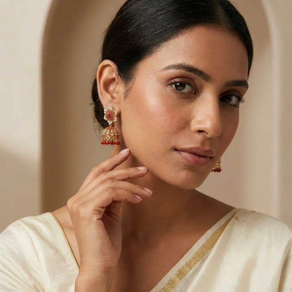 Traditional Star Stud Jhumka Earrings Qatar