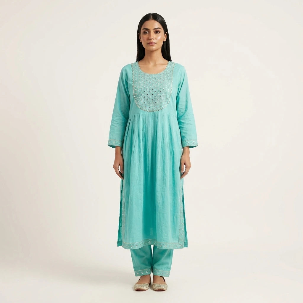 Elegant 2 Piece Anarkali Kurti Set - Size 42