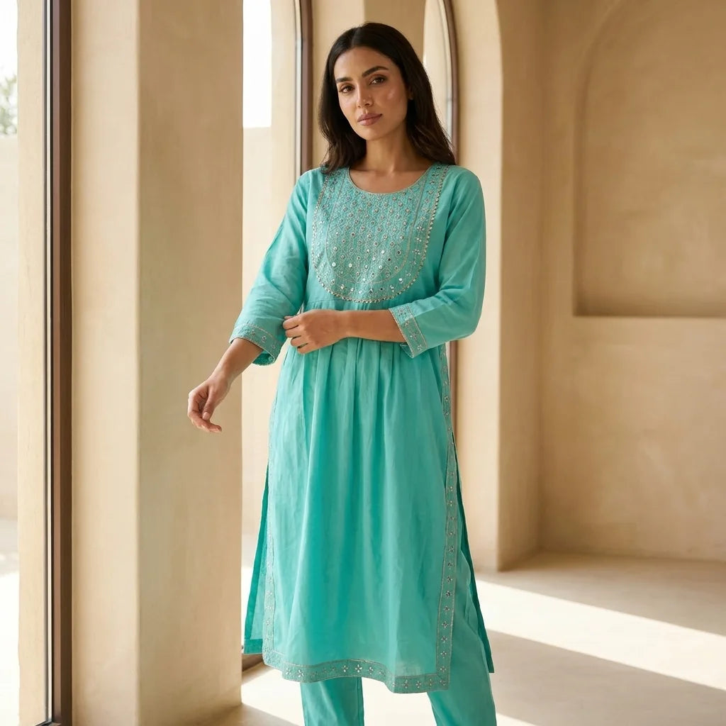 Elegant 2 Piece Anarkali Kurti Set - Size 42
