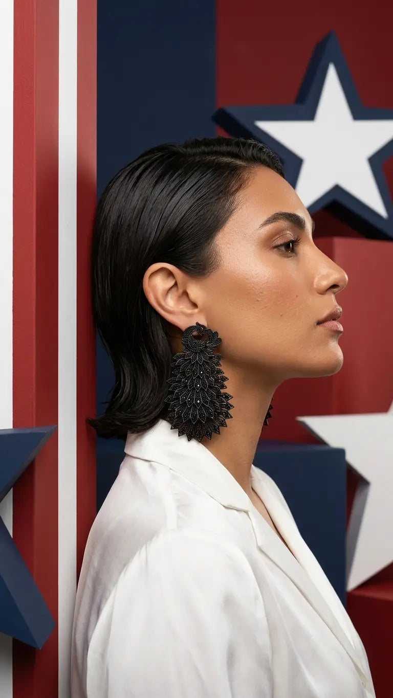Black Peacock Earrings