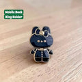 Rabbit Phone Back Holder with Makeup Mirror - Dohans Essentials - Black - qatar
