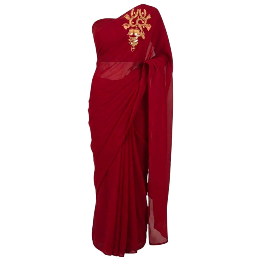 Ganesh Potey Work Saree