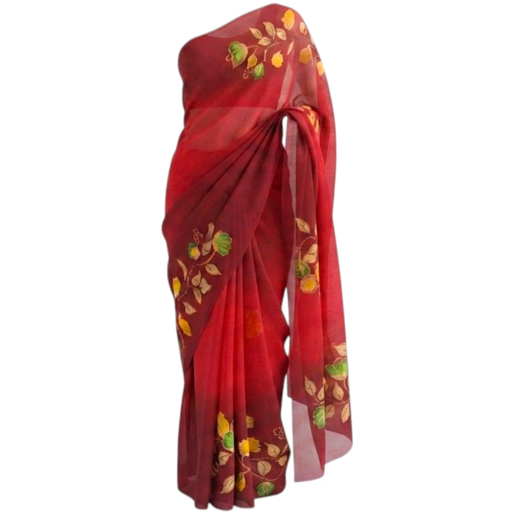 Floral Design Saree