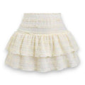 Apricot Tiered Ruffle Mini Skirt
