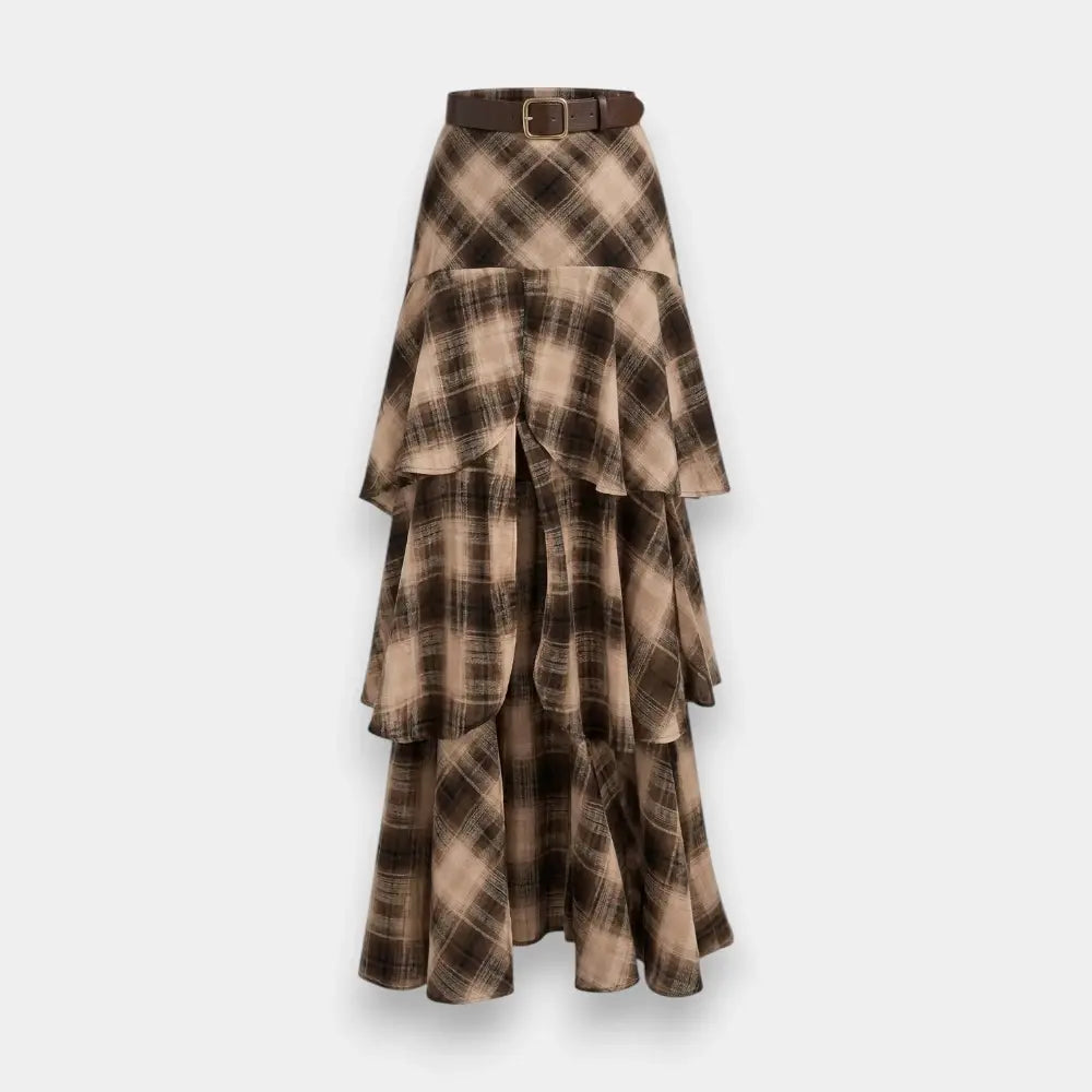 Patchwork High-Waist Long Skirt | Elegant Party Fashion