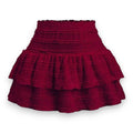 Burgundy Tiered Ruffle Mini Skirt