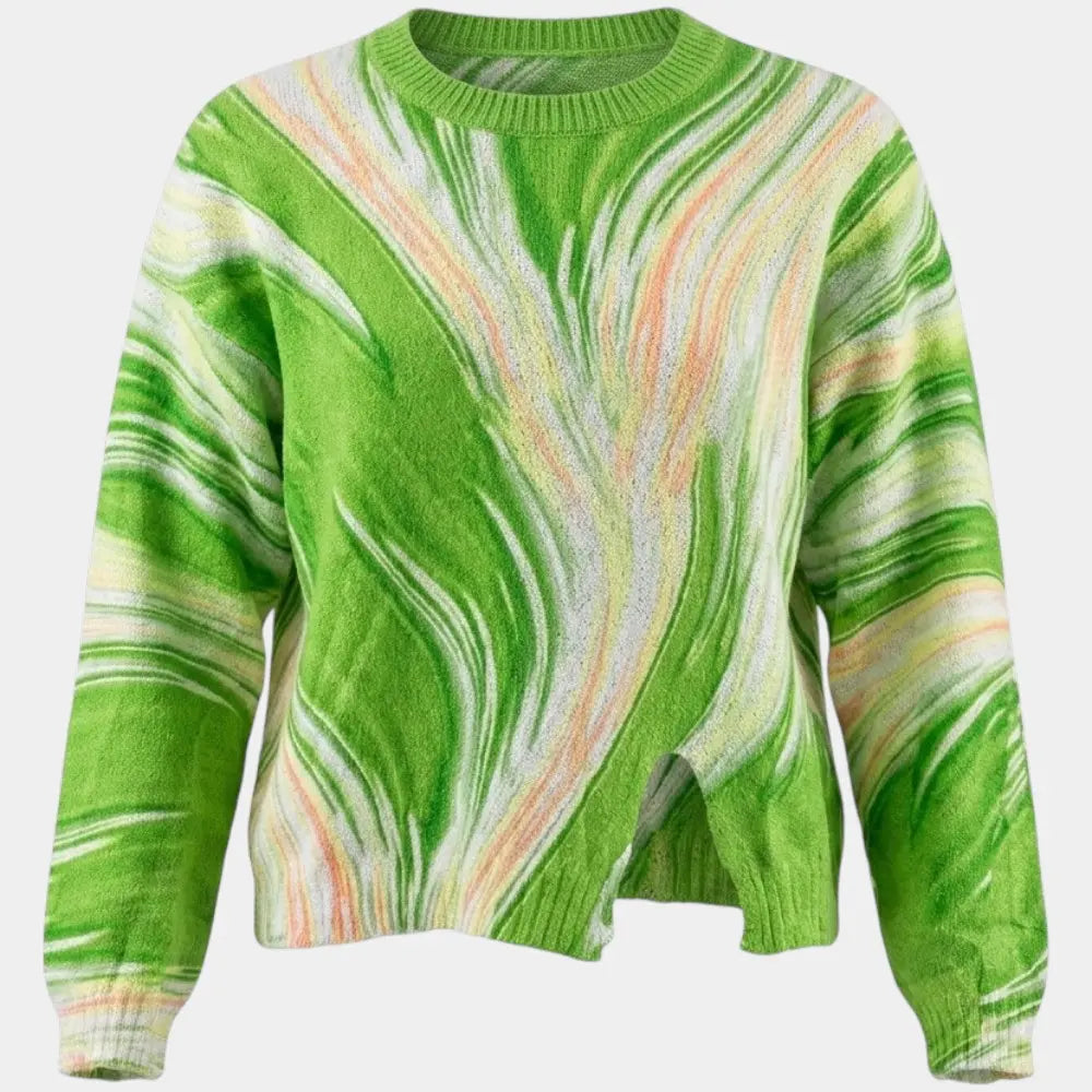 Marble Print Cut-Out Pullover T-Shirt | S–L