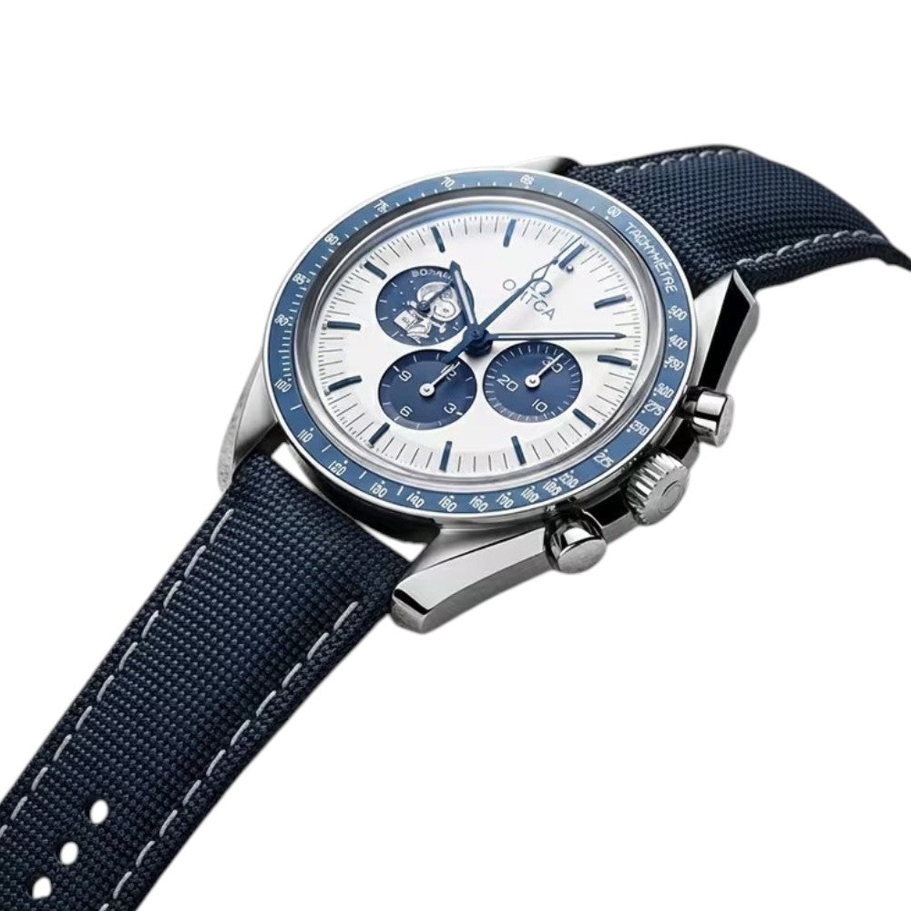Men's Panda Pattern Quartz Watch | Blue & White | Stainless Steel Case | Date & Luminous Hands | Business & Sport